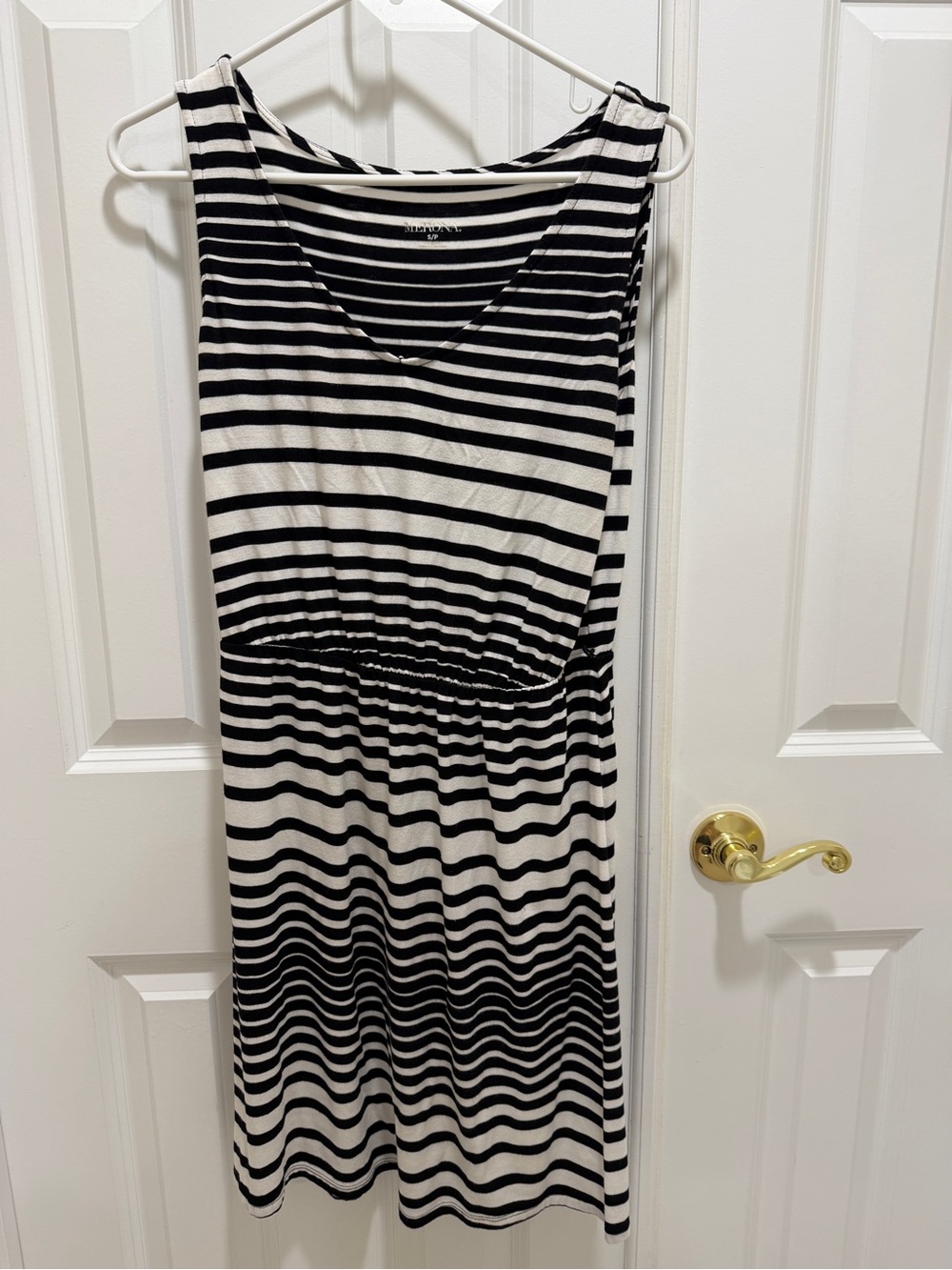 Merona Black and White Striped Sleeveless Dress size small